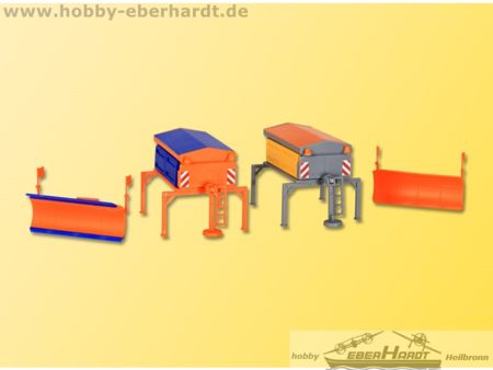 Kibri H0 Streugeräteaufbau und Schneepflug, je 2 Stück