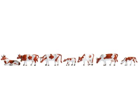 NOCH H0 Kühe, braun-weiß