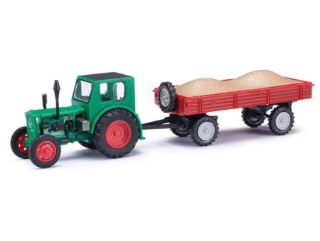 Busch HO MH: Traktor Pionier + Anhänge