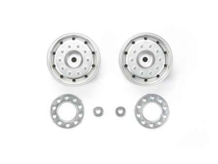 Tamiya 1:14 Aufliegerfelgen (2) 30mm Chrom matt