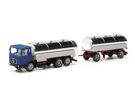 Herpa HO  MAN F8 Milchtank-Hängerzug