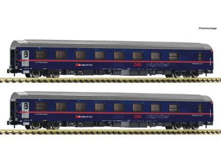 Fleischmann N 2-tlg. Set: Schlafwagen „Nightjet