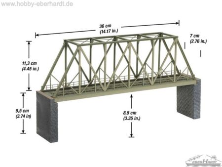 NOCH H0 L-C Kastenbrücke 36cm