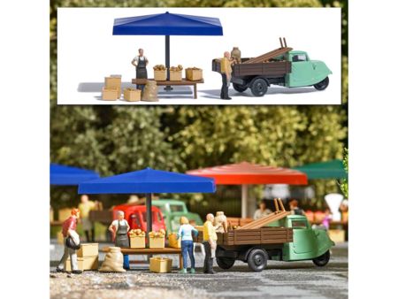 Busch HO Action Set: Marktstand Kartof