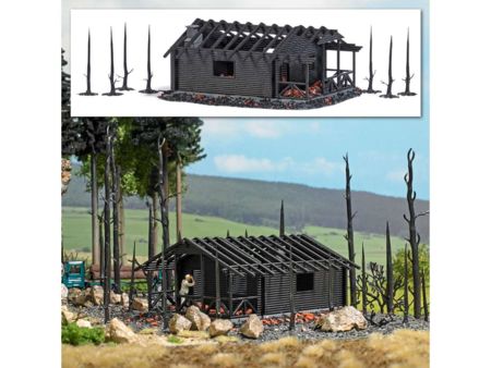 Busch HO Abgebrannte Waldhütte