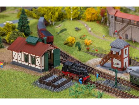 Faller N Set Nebenbahnlokschuppen mit Blockstelle