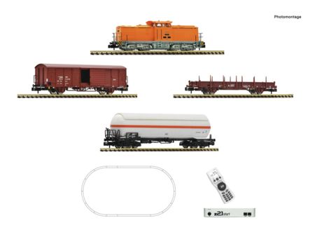 Fleischmann N z21 Sartset: Diesellok BR 111 mit Güterzug