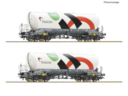 Roco HO 2-tlg. Set: Silowagen, Holcim