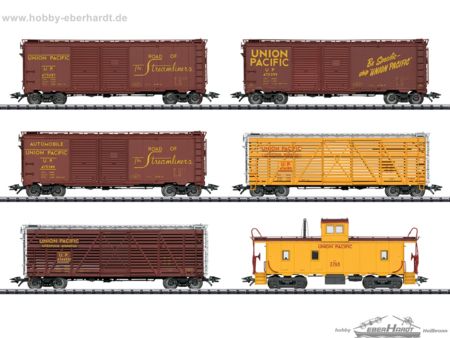 Trix Güterwagen-Set, 6 Wagen, U.P.
