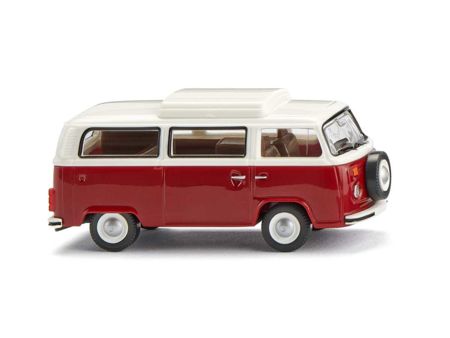Wiking HO VW T2b Campingbus - rubinrot/weiß