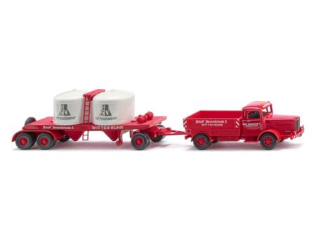 Wiking HO Chemikalienhängerzug (Büssing 8000) 