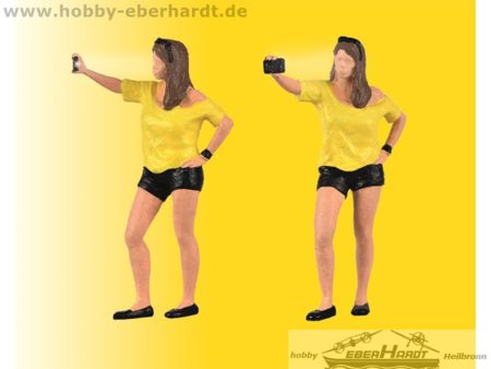 Viessmann H0 Frau schießt Selfie und Blitzlicht