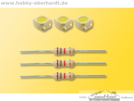 Viessmann LED weiß, L 2,9 x B 3,5 mm, inkl. Vorwiderstände,3