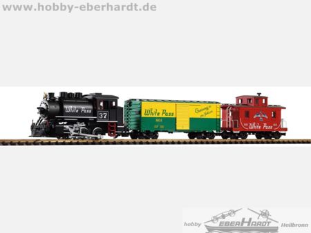 Piko G Start-Set Güterzug mit Dampflok WP&YR (inkl. Sound+Da