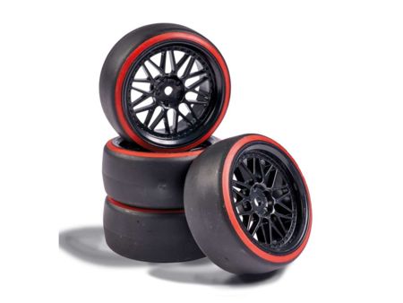 Carson 1:10 Räderset Drift (4) schwarz/rot