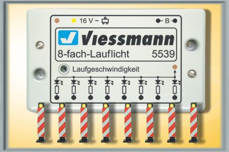 Viessmann H0 Warnbaken, 8 Stück mit Lauflichtelektronik