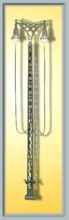 Viessmann H0 Gittermastleuchte zweiflammig, 2 LEDs warmweiß