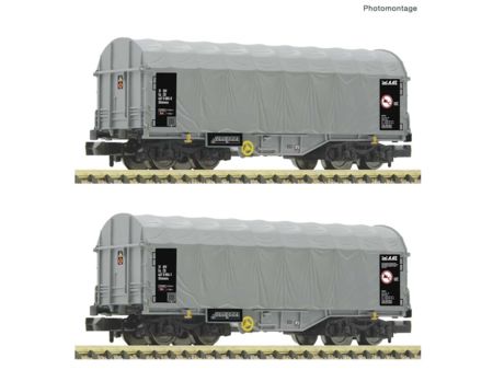 Fleischmann  Spur N 2-tlg. Set: Schiebeplanenwagen, CD