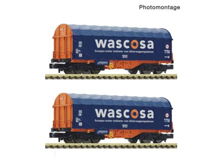 Fleischmann  Spur N 2-tlg. Set: Schiebeplanenwagen, Wascosa