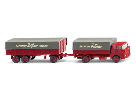 Wiking HO 1:87 Pritschenhängerzug (Henschel HS 14/16)