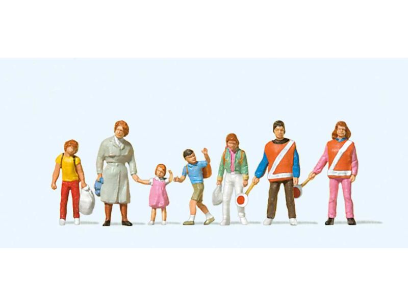 Preiser HO Schülerlotsen. Fußgänger