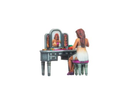 NOCH H0 3D Frau am Schminktisch