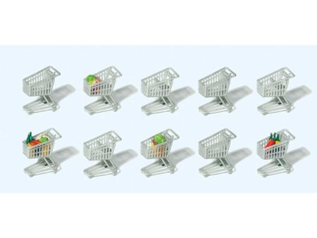 Preiser HO Einkaufswagen. 10 Stück im Bausatz