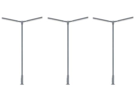 Faller H0 LED-Kreuzmastleuchte, zweiarmig, kaltweiß, 3 Stück