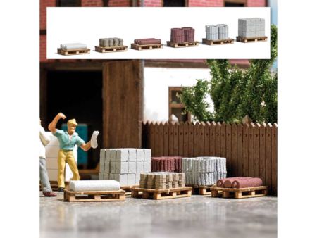 Busch HO Paletten mit Baumaterial
