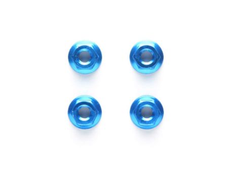 Tamiya TRF Radmutter (4) Alu geriffelt blau M4