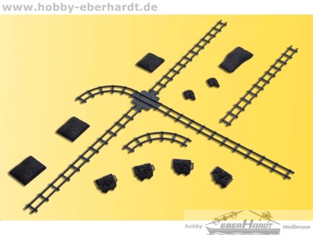 Kibri H0 Deko-Set Kohlewagen, Weiche, Schienen