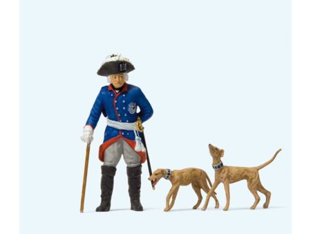 Preiser 1:25       Friedrich II. von Preußen. 2 Windspiele. 