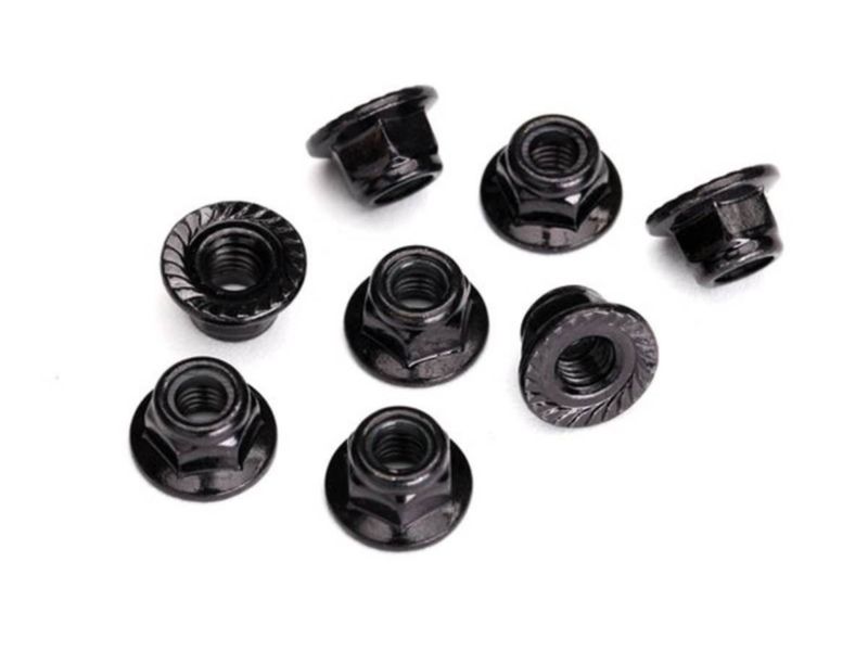 TRAXXAS Stopmutter mit Flansch 5mm Stahl, verzahnt, schwarz 