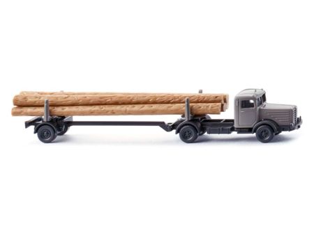 Wiking Spur N Langholztransporter (Büssing 8000) - steingrau