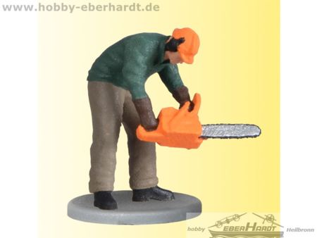 Viessmann H0 Waldarbeiter mit Kettensäge, bewegt