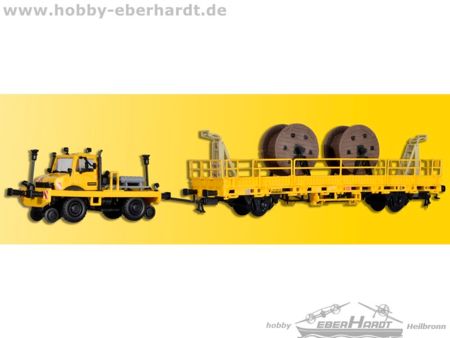 Kibri H0 Zweiwege UNIMOG mit Zug-, Schubrahmen
