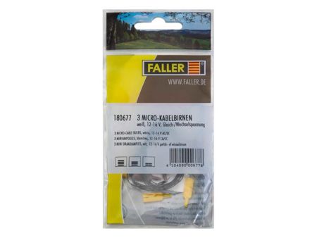 Faller H0, TT, N 3 Micro-Kabelbirnen, weiß
