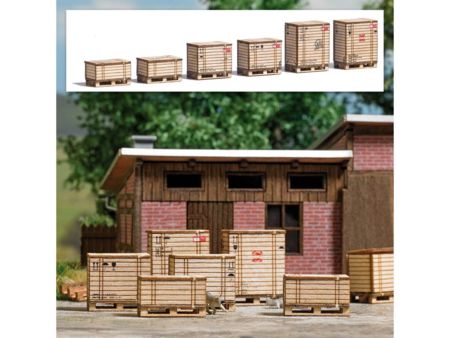 Busch HO Paletten mit Holzkisten