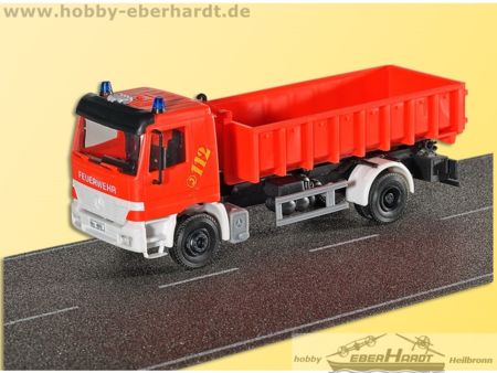 Kibri H0 Feuerwehr MB ACTROS 2-achs mit Abrollcontainer