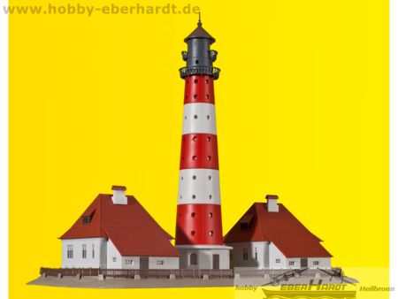 Kibri N Leuchtturm Westerheversand mit 2 Nebengebäuden