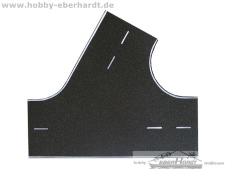 Vollmer H0 Straßenplatte Asphalt aus Steinkunst,60°-Einmündu