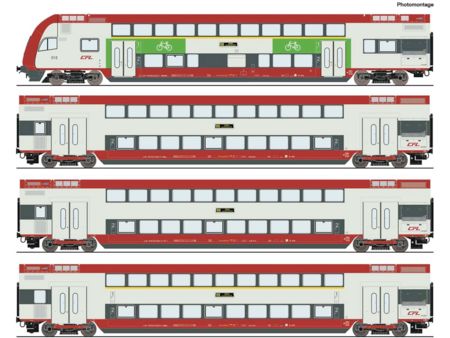 Roco HO 4-tlg. Set: Doppelstockwagen, CFL