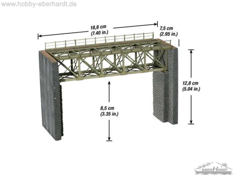 NOCH H0 L-C Stahlbrücke, 18,8 cm