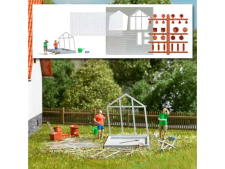 Busch HO Action-Set: Gewächshausaufbau