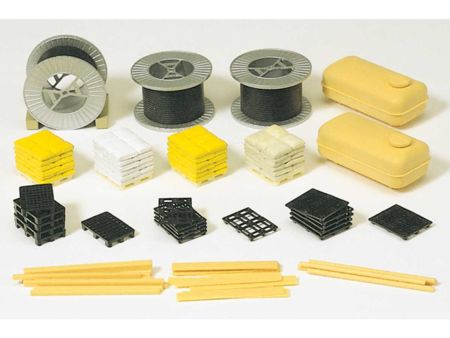 Preiser HO Kabelrollen, Paletten, Sackstabel u.a. Ladegut. B