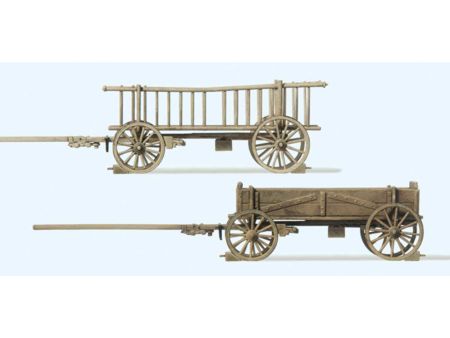 Preiser HO Abgestellter Leiter- und Kastenwagen