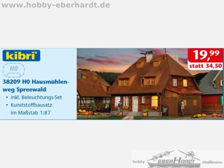 Kibri H0 Haus Mühlenweg im Spreewaldinkl. Hausbeleuchtung