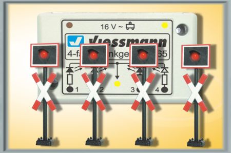 Viessmann H0 Andreaskreuze, 4 Stück mit Blinkelektronik 