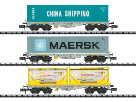 Minitrix Containertragwagen-Set Bauart Sgmmns 190