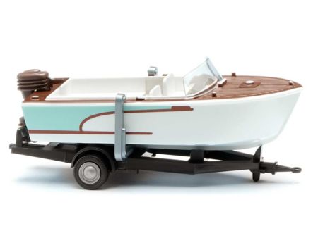 Wiking HO Motorboot auf Anhänger